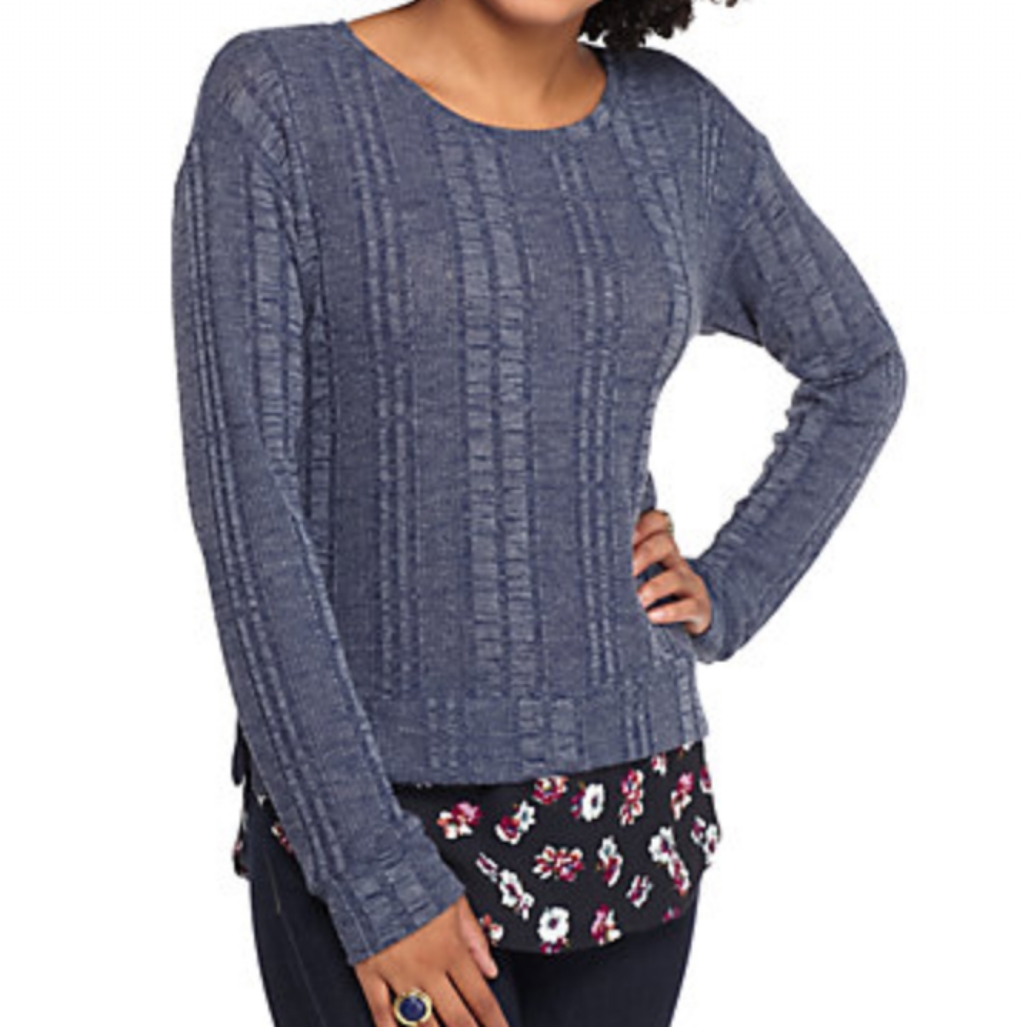 Eyeshadow Sweater 2fer In Dark Gray